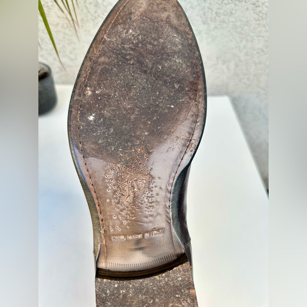 John Varvatos Collection Men's Lewis Buckle Steel Gray Leather Chelsea Boots 13 - Picture 6 of 7